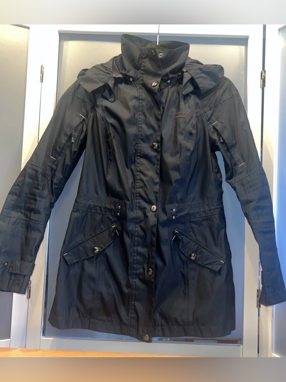 ELT Equestrian Riding Jacket Women’s S Black Removable Hood Waterproof Coat